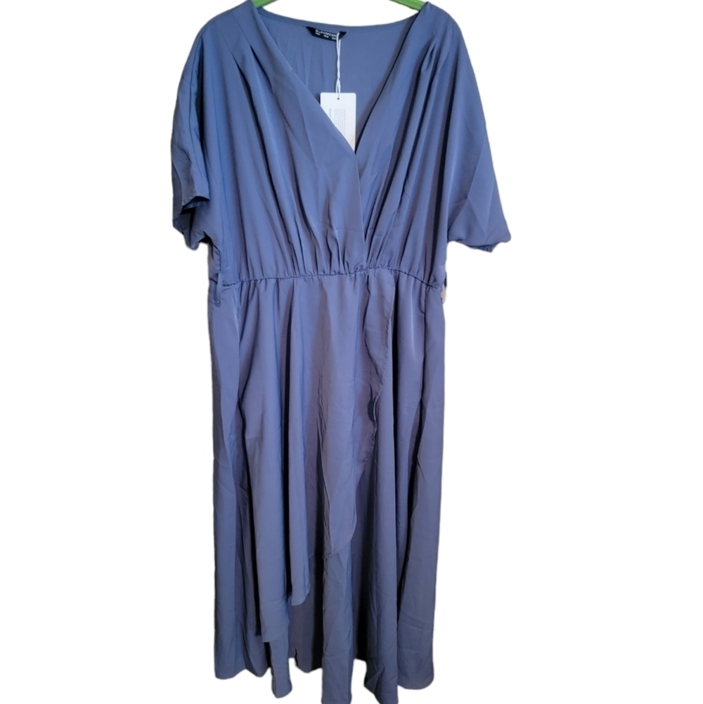 Blue wrap dress